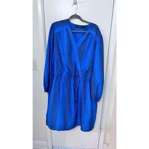 Kris Jenner Kollection Blue Snake Print Dress womens size  3X